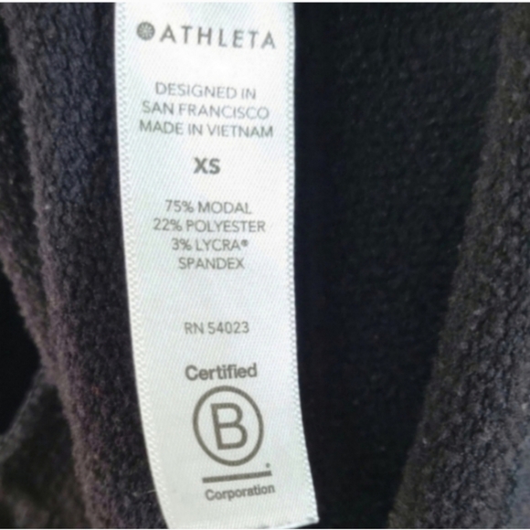 ATHLETA Purana Drape Black Longsleeve Pullover Hoodie Top Size XS - Picture 5 of 6